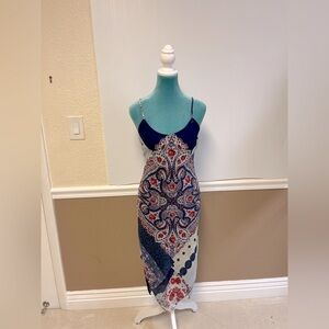 Vintage Y2K Rampage Patchwork Bandana Handkerchief Midi Dress‎ Sz 3